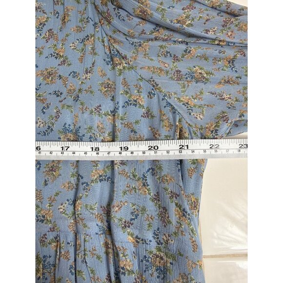 Sézane Aurena Mini Dress Vintage Blue Praire FR 46/US 14 Romantic Boho - Picture 7 of 16